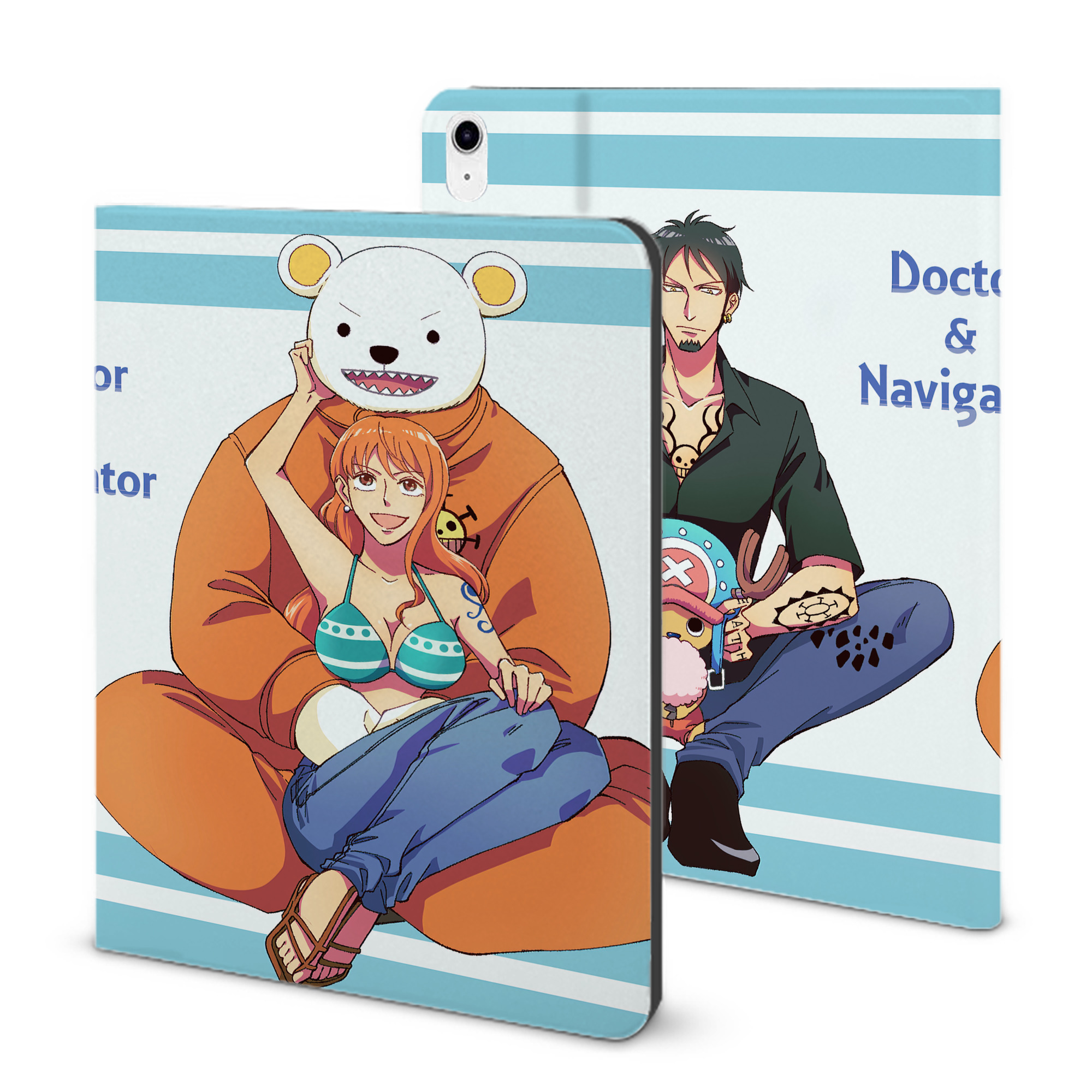 （画像用） ワンピース ONE PIECE IPad ケース ブック型 PUレザー TPU 耐衝撃 軽量 薄型 ペン収納なし 全面保護 IPad 各モデル対応